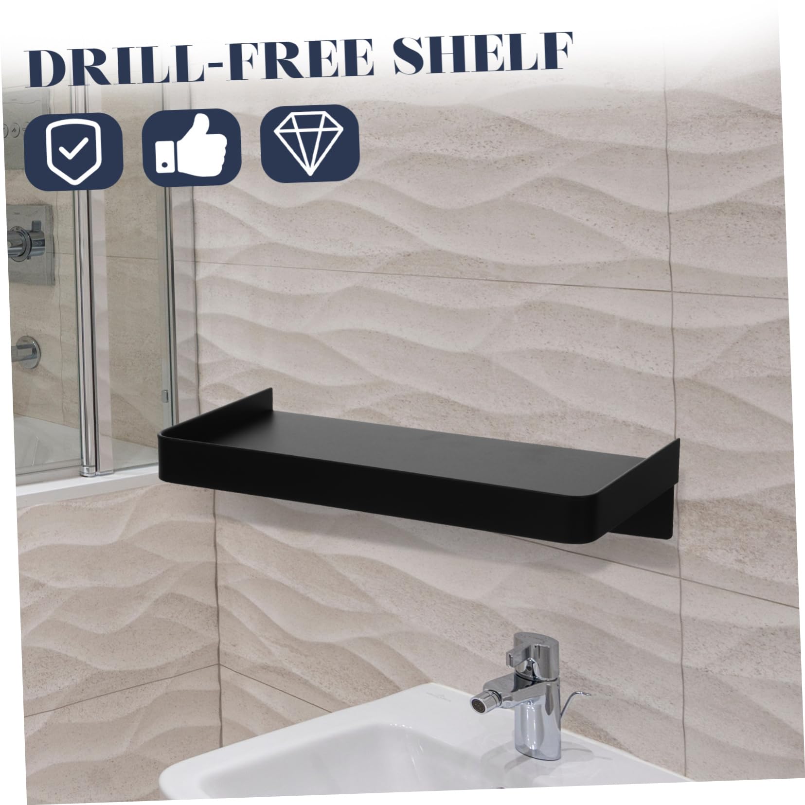 Mensola Adesiva da Muro per Telefono Supporto Portatile Inossidabile Design Semplice e Pratico Facile Installazione Adatta per Bagno e Cucina