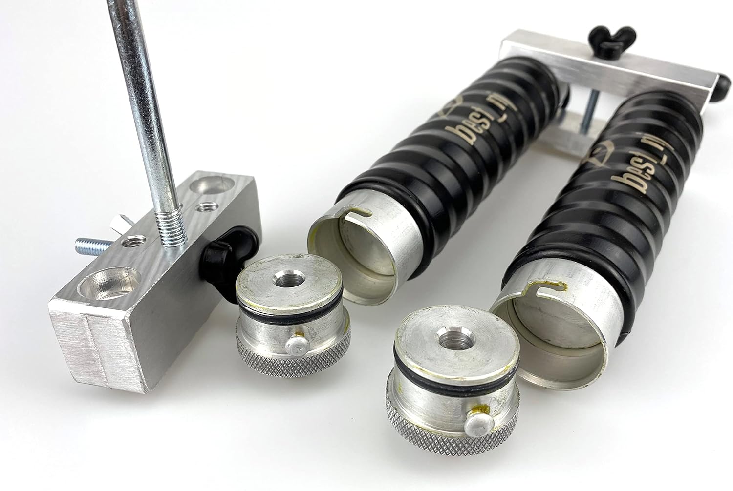 120+120 ml Aluminum Twin Dual Injector Mixing Set for Soft Plastic Fishing Lure Mold (Locking Nozzle)