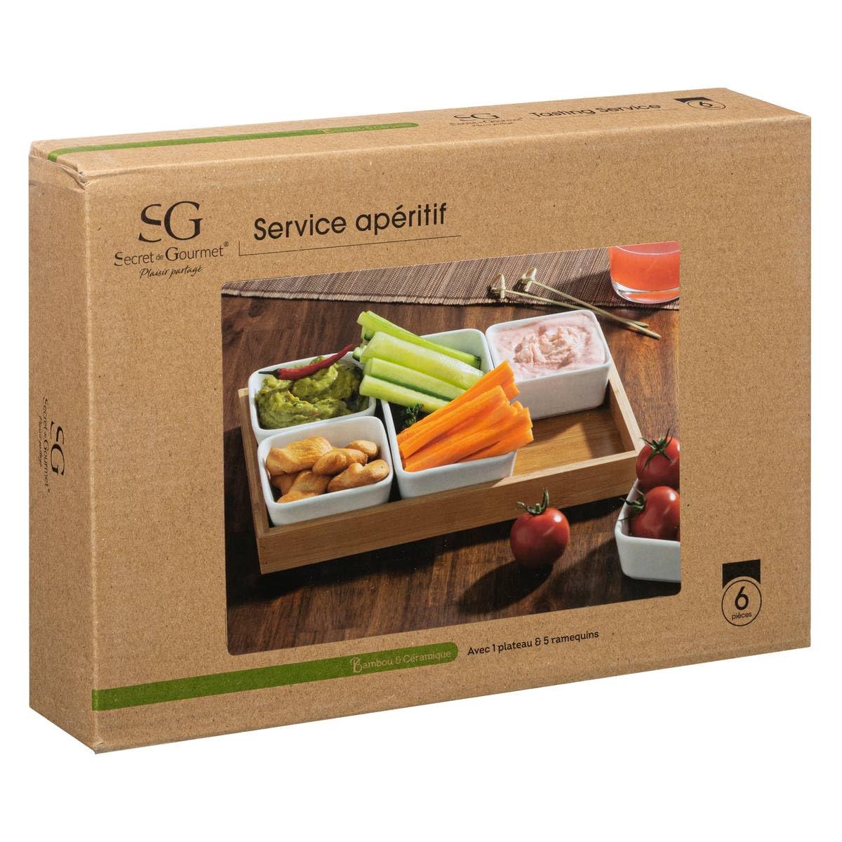 Secret de Gourmet - Set aperitivo in bambù box 6 pezzi