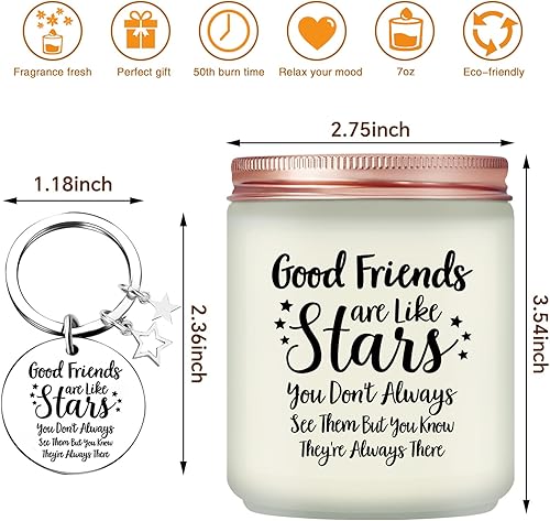 Miniatura 5 de Regalos de Good Friends are Like Stars Velas de regalo para amigas Navidad, cumpleaños, regalo de amistad para amigas Regalo de mejor amiga para