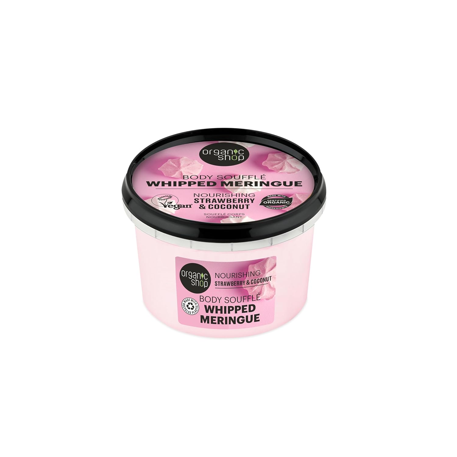 Coconut & Strawberry Deep Nourishing & Hydrating Body Cream, 100% Vegan & Organic, Daily Moisturizer, Body, Face, Hand & Foot Natural Lotion, Intensive Care & Skin Restorer.