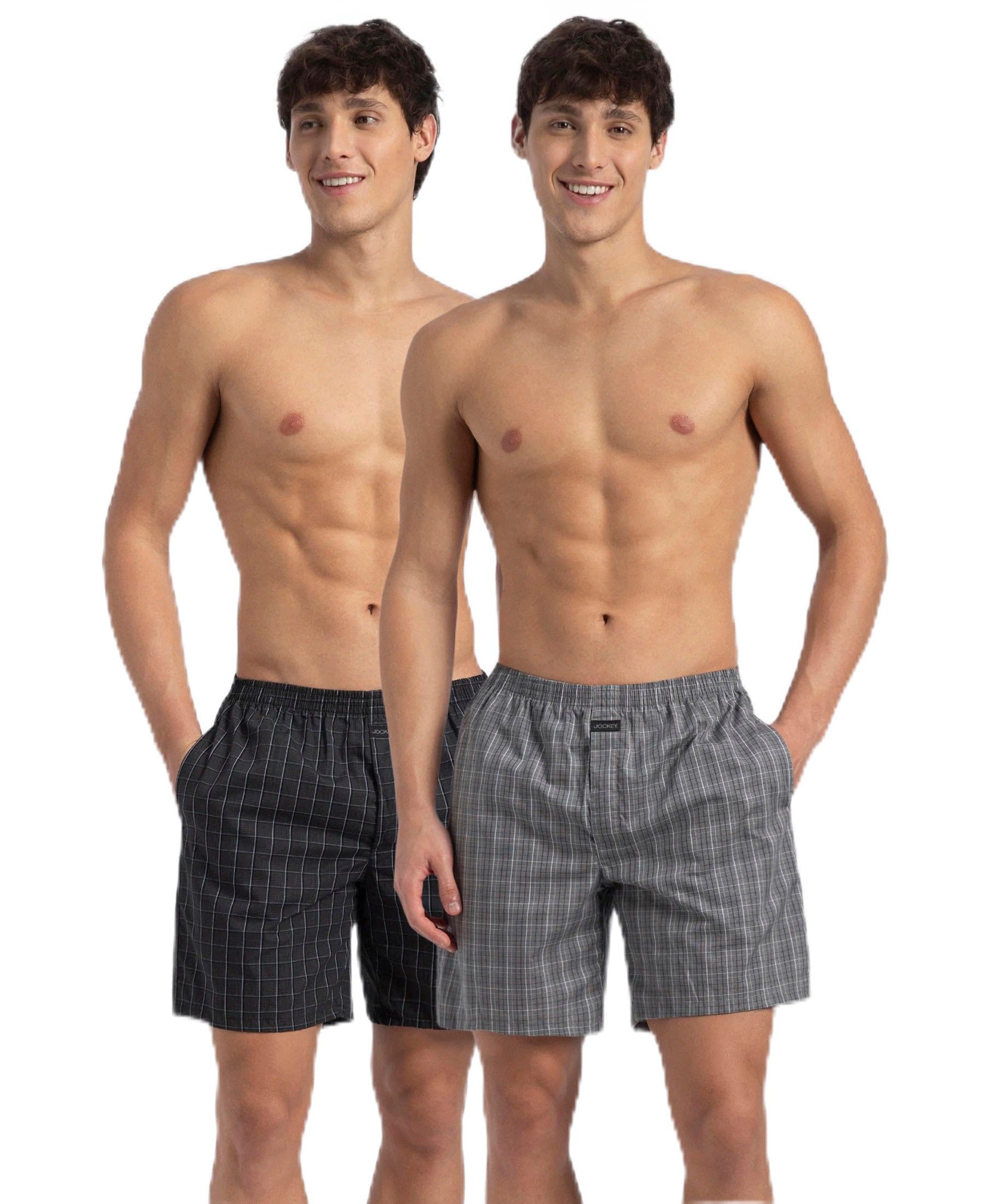 jockey 1223 Men Super Combed Mercerized Cotton Woven Checkered Boxer Shorts with Side Pocket_(Pack of 2, Colors & Prints May Vary)-picture-24