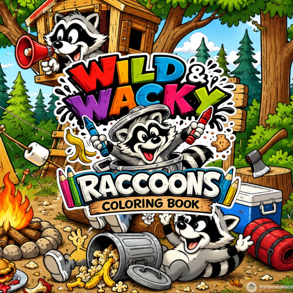 Wild & Wacky Raccoons Coloring Book!