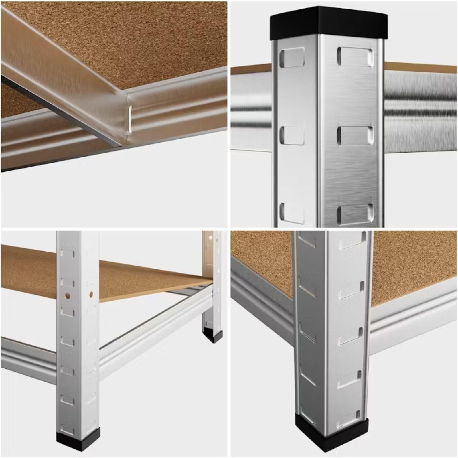 DASCK - Pack de 5 Estanterías Almacenaje Metálicas Galvanizadas 180x90x40 cm | 5 Baldas de MDF | 875kg de Carga | Estantería Industrial para Garaje, Trastero, Taller, Oficina, Almacén