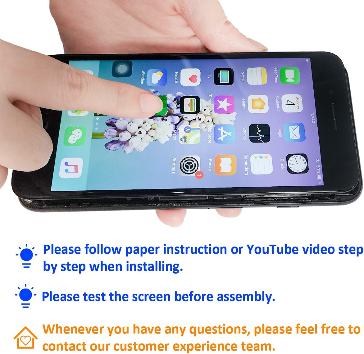 Super Deal Product Goldwangwang Screen Replacement for iPhone 6S 4.7inch 3D Touch LCD Screen Digitizer Replacement Display Assembly Set with Repair Tool kit + Tempered Glass Screen Protector + Instruction Black