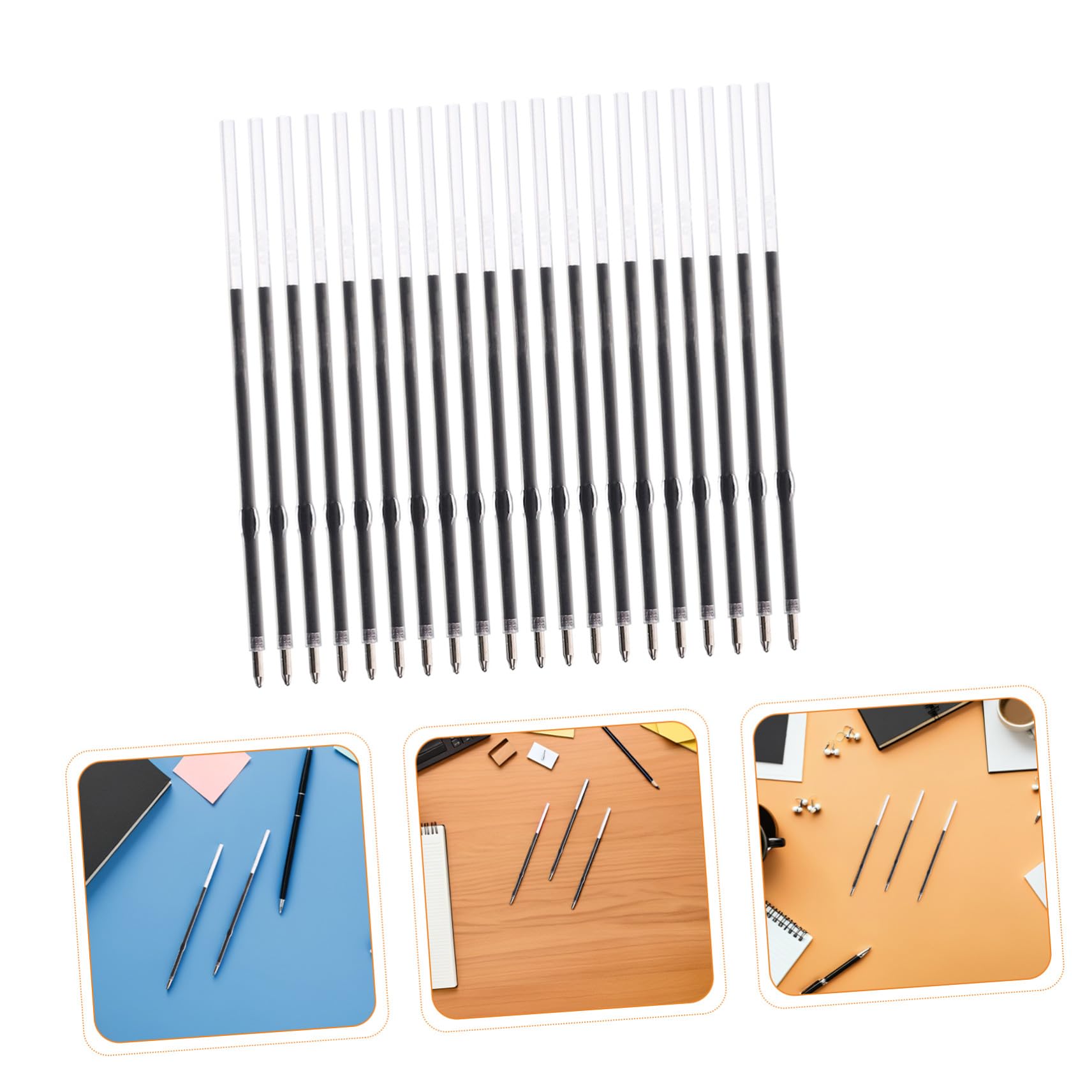 600 Pièces Recharges Stylo Bille Noires Recharge Remplaçable pour Stylos Rétractables Fournitures Écriture pour Bureau École et Maison Lot de Boîtes
