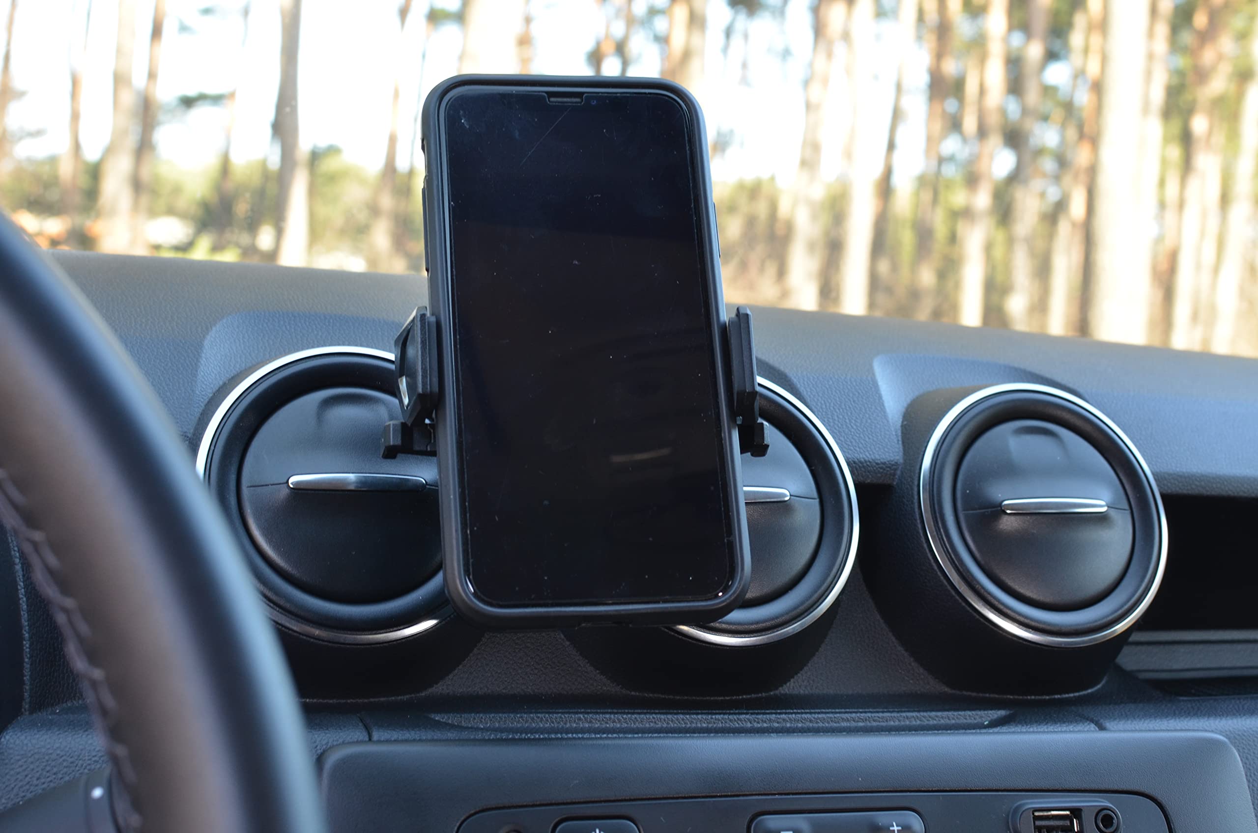 Supporto Auto Cellulare per Dacia Duster 2 - Nero - Universale per Smartphone - Girevole - Bocchette di Aerazione