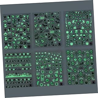 FRCOLOR 6 Folhas De Adesivos De Unhas Decorações De Unhas Para Arte De Unhas Decalques De Arte De Unhas Adesivos Para Unhas Adesivos Luminosos De Unhas 3D Decalque De Arte De Unhas De