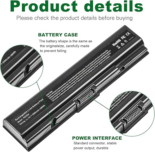 Miniatura 2 de futurebatt batería para portátil 5200mAh para PA3534U-1BRS Toshiba SATELLITE A200A205A210A215A300A300D A305A305D L200A215-S4697A505-S6012A505-S6016