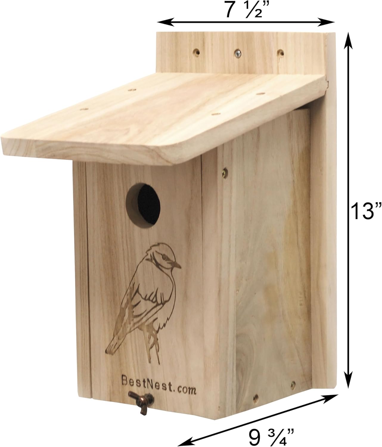 BestNest Seasonal Bluebird Houses with Poles Kit | 2 Bluebird Houses, 2 Steel Mounting Poles & 2 Nest Lifts | Predator-Resistant Wooden Birdhouses with Durable Pole Mounting System – Backyard Birding