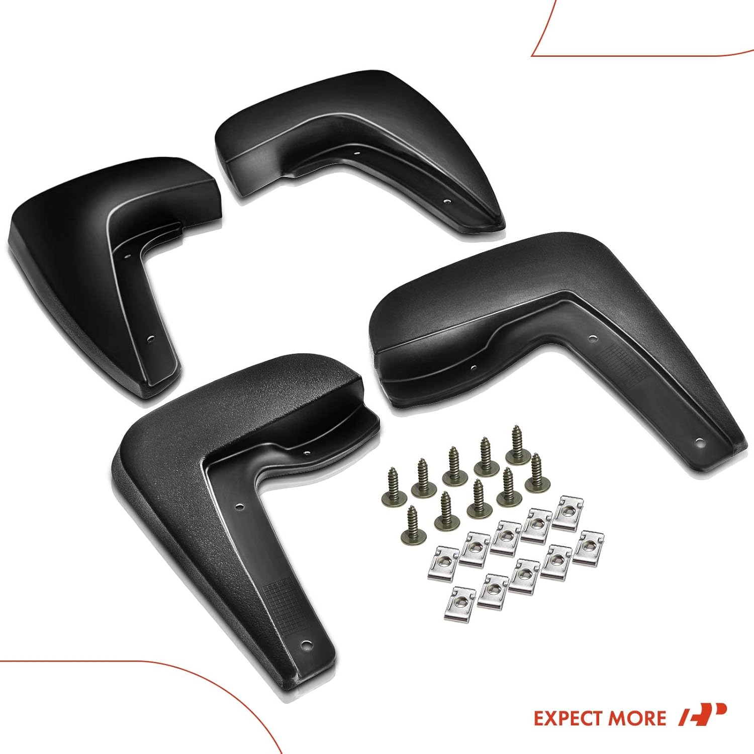 A-Premium Set of 4PCS Mud Flaps Splash Guards Mudguards Mudflaps with Hardware Compatible with Chevrolet Equinox 2010-2017, Sport Utility, (w/Fender Flares), Front and Rear (Driver & Passenger Sides)