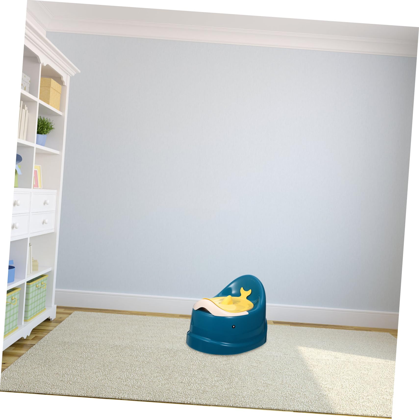 Asiento de Inodoro para Niños Que Entrena el Baño, Orinal Portátil Ergonómico de Plástico Azul, Compacto para Bebés y Niños Pequeños, Adecuado para Viajes y Uso Diario