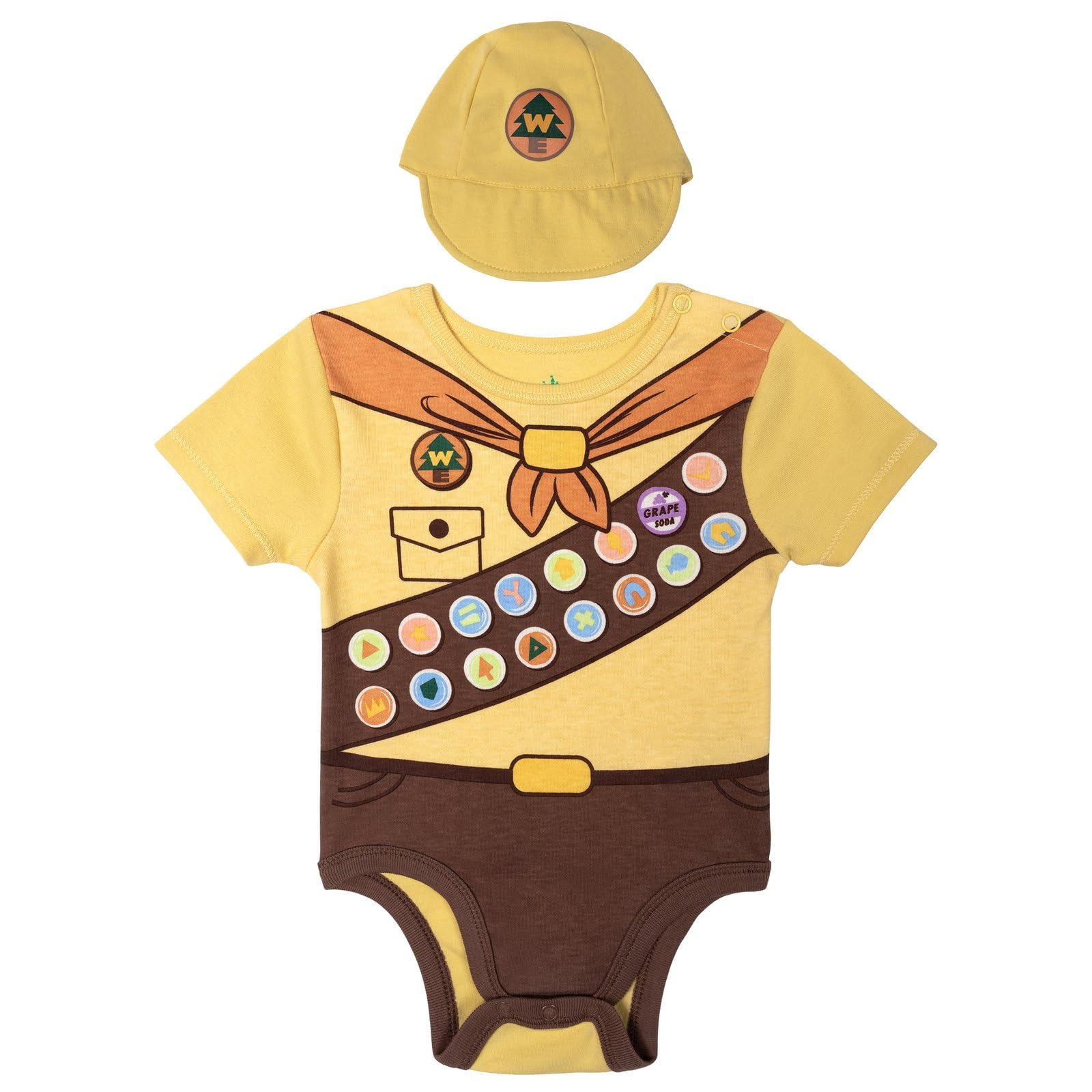 Disney Cosplay Baby Bodysuit and Hat Set Newborn to Infant Sizes (Newborn - 24 Months)
