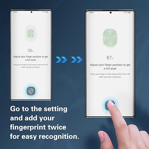 Miniatura 4 de AACL Compatible con huellas dactilares 3 unidades Vidrio templado curvado 3D para Samsung Galaxy S22 Ultra 5G, fácil instalación con alineación