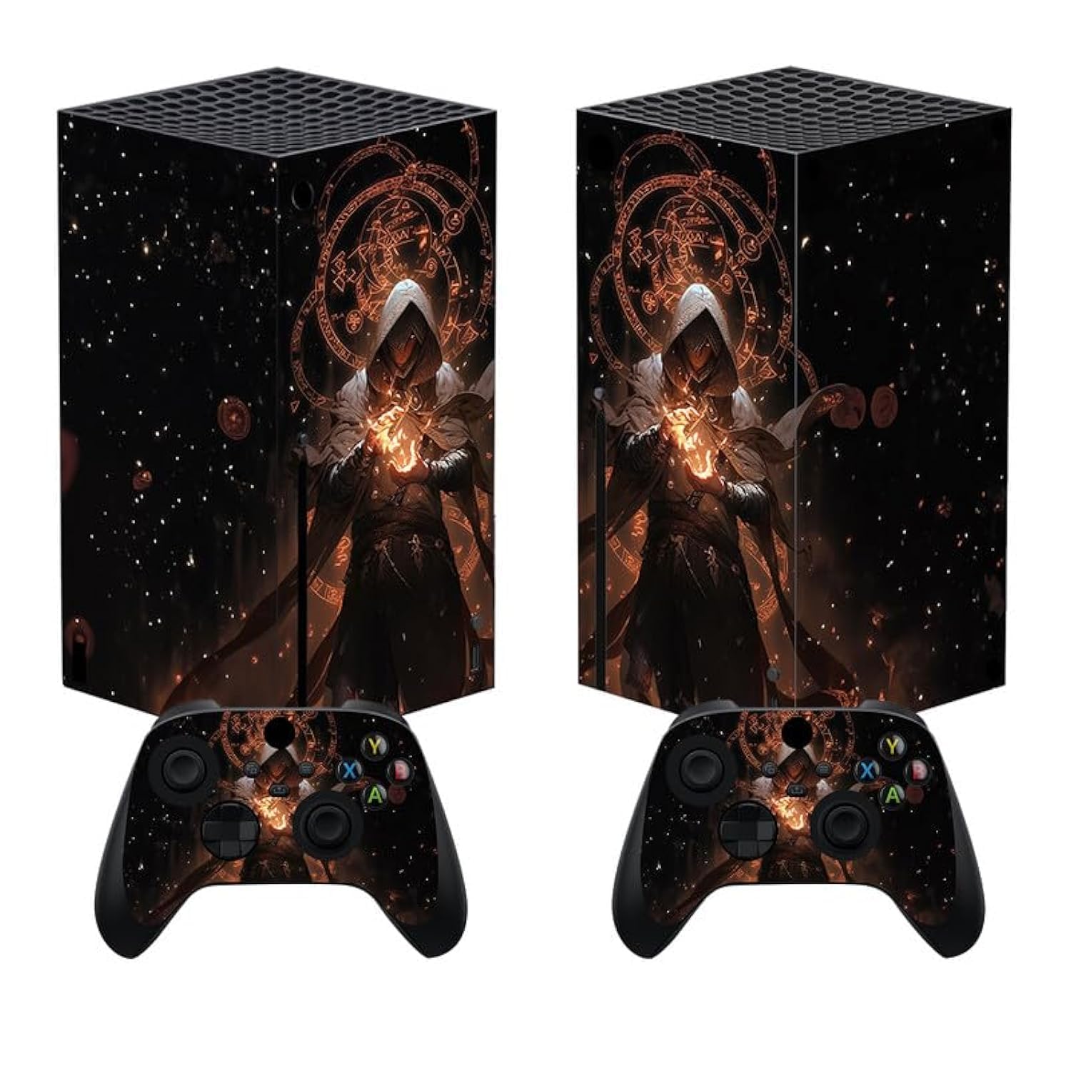 PlayVital Adesivo Skin per Xbox Series X Console&Controller Sticker Decal Cover Vinile per Xbox Series X-Evocazione di Fiamma