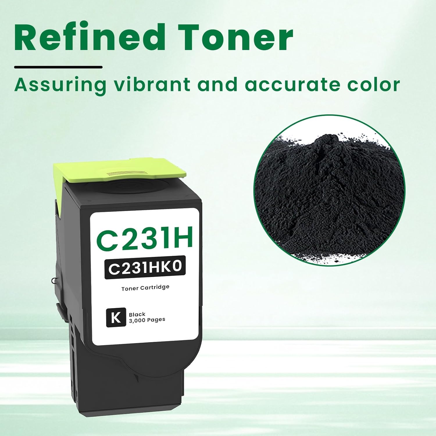 Vylent C231HK0 Black High Yield Toner Cartridge C231H C2310 Replacement for Lexmark C2310K0 C231HK0 Toner Cartridge for C2325 C2325dw MC2325adw C2425 C2425dw MC2425adw C2535 Printer Ink 1-Pack