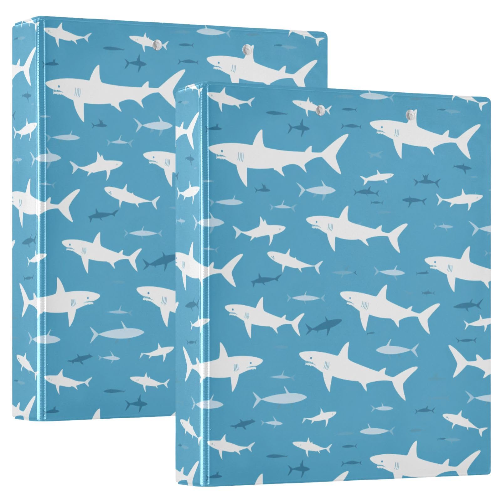 The White Shark - Raccoglitore a 3 anelli, 3,8 cm, contiene 200 fogli con 3 tasche interne in PVC trasparente, per scuola e ufficio