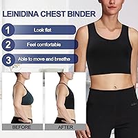 Vista 2 de LEINIDINA Carpeta de pecho para transgénero FTM LGBT Tomboy Tops Mujeres Transpirable Binder Bra Tank Tops Elástico