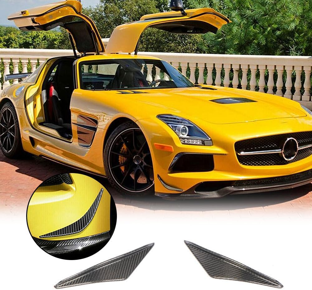 Carbon Fiber Front Bumper Vent fits for Mercedes Benz SLS Class C197 R197 AMG 2Door 2010-2013 Side Air Fender Scoop Spoiler Canard Winglets Splitter Cover Trims Factory Outlet