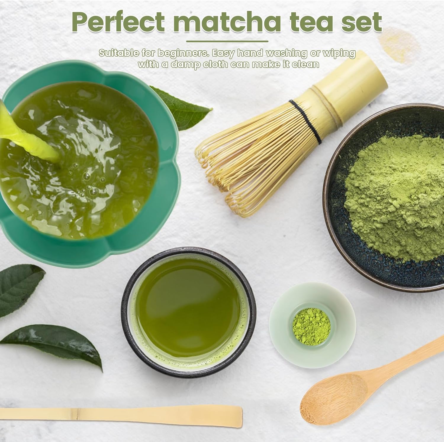 6 Pcs Matcha Whisk Set, Practical Kit with Holder Sifter Tea Scoop