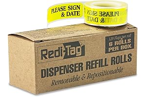 Redi-Tag &quot;PLEASE SIGN & DATE&quot; Flags, Yellow, 120/Roll