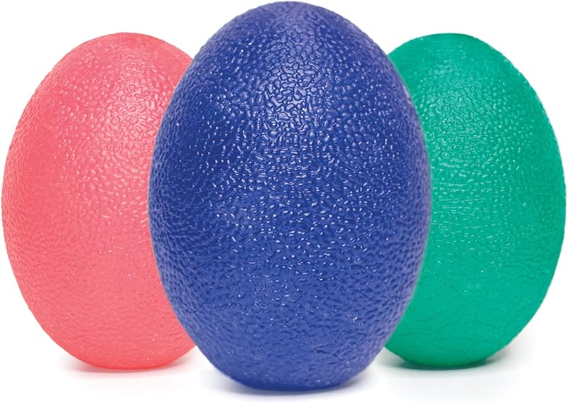 Juego de bolas antiestrés de 3 piezas para adultos, uso para aliviar el estrés y la ansiedad, mejorar la fuerza de los dedos y el agarre, colores rosa, verde y azul