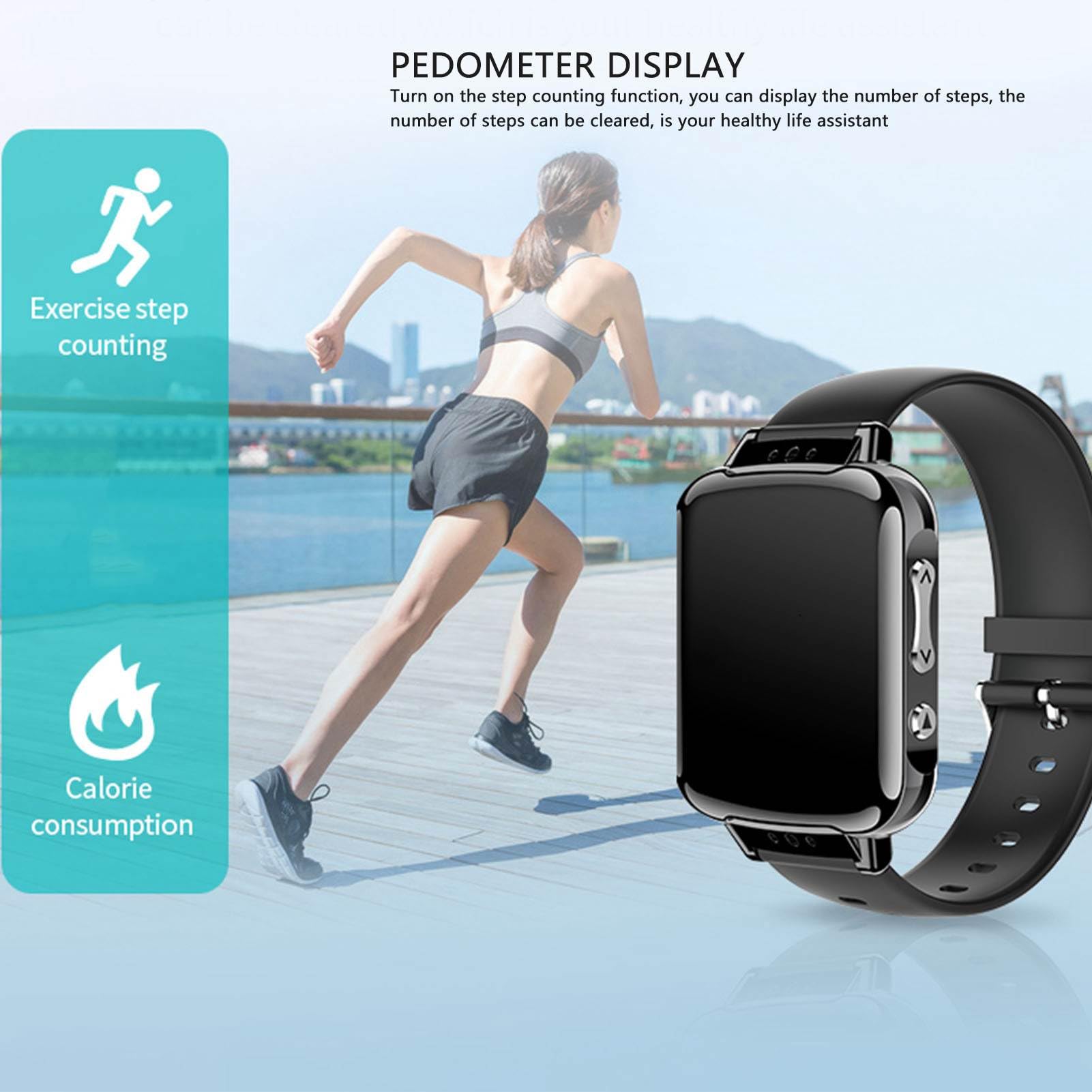 Montre Enregistreur Intelligente Vocale Bluetooth 4.2 avec Lecture MP3 HiFi et Police Blanche