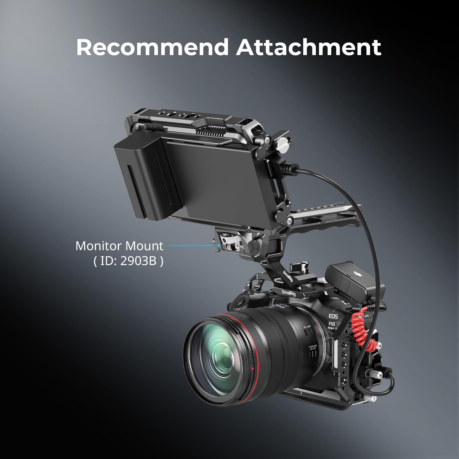SMALLRIG Zestaw R6 Mark III Camera Cage do Canon R6 Mark II z górnym uchwytem i zaciskiem kablowym, szynami HawkLock NATO, płytką szybkozłączki do Arca, kompatybilny z do DJI RS 3 / RS 3 Pro /-5955