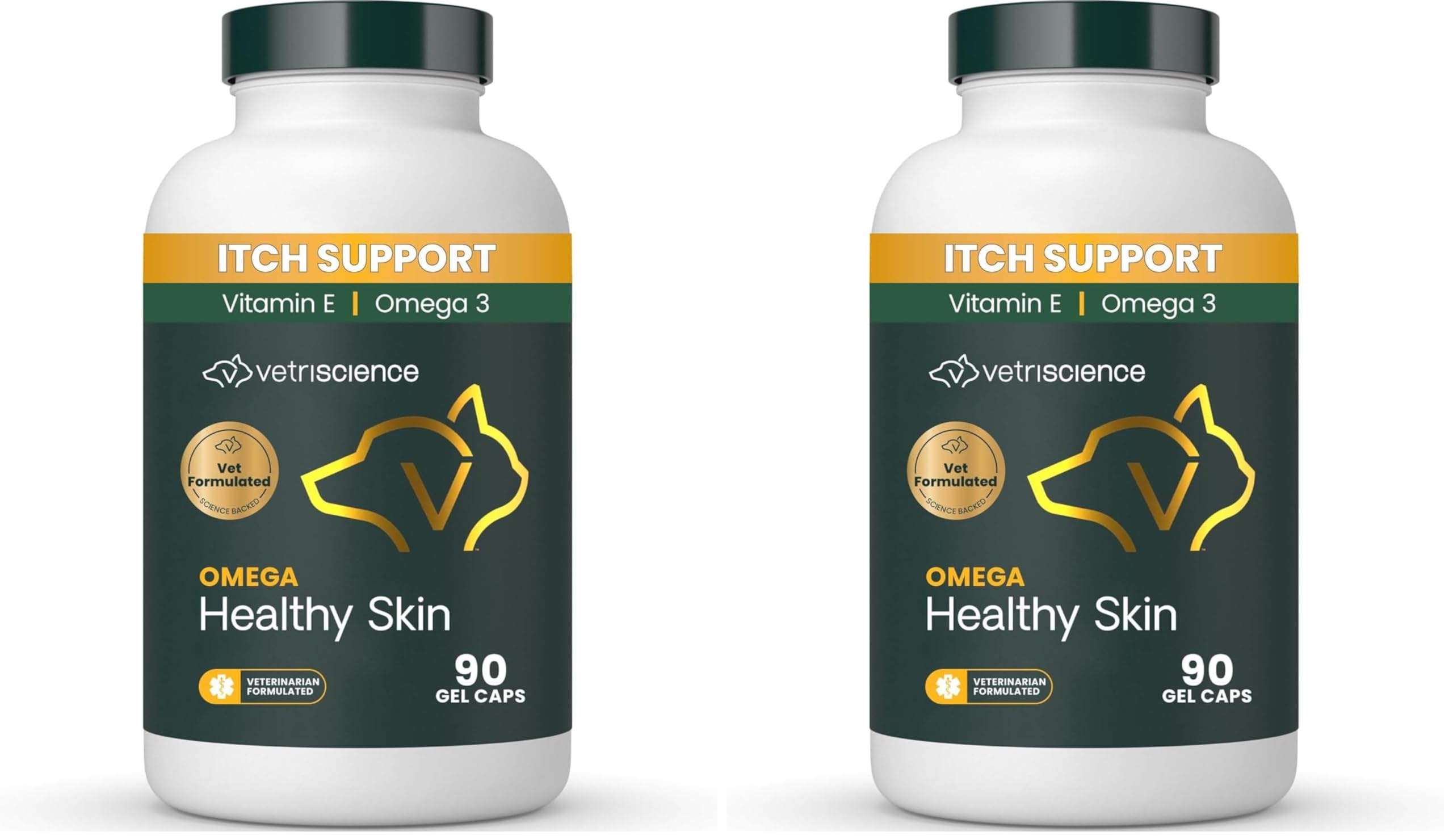 VETRISCIENCE Suplemento para pele de cães e gatos com óleo de peixe, DHA 80 mg, EPA 120 mg e GLA 72,8 mg, 180 cápsulas gel