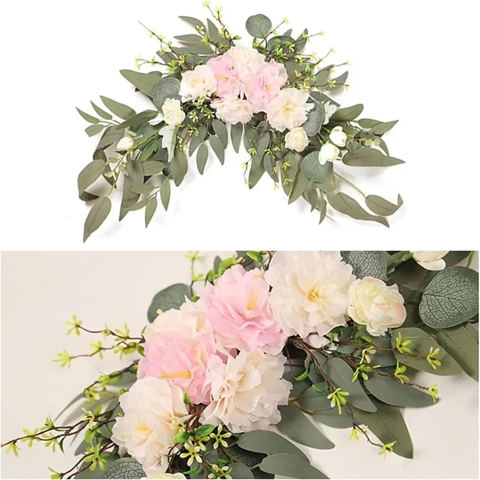 Kit Fiori Artificiali Per Arco Matrimonio 2 fiori for arco nuziale, artificiali romantici for tende trasparenti, cerimonia for pergolato, sedia da matrimonio(White)