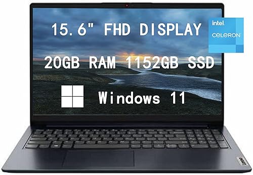 Miniatura 1 de Lenovo Laptop 15 FHD, actualización 2023, Intel Pentium Silver N6000, 20 GB de RAM, SSD de 1152 GB (128 GB+1 TB), Bluetooth, USB-C, carga rápida,