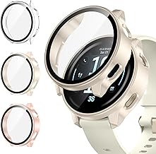 [Pack of 3] Kamita Protective Case Compatible with Garmin Venu 4 41 mm, Hard PC Bumper Case with Tempered Glass Screen Protector, Shockproof Full Body Protection Case for Garmin Venu 4 41 (Clear +