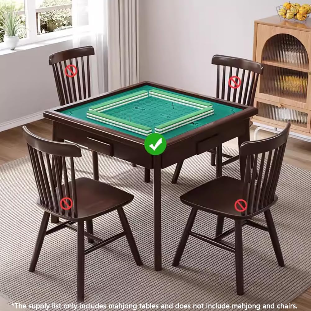 Tavolo Mahjong, tavolo da gioco di carte quadrato staccabile per 4 giocatori, in legno con cassetti, design multifunzionale, gambe rimovibili