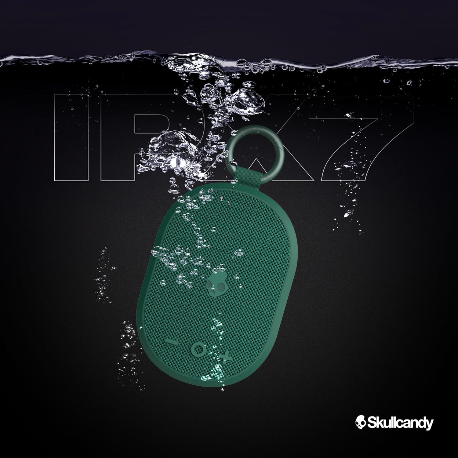 Skullcandy Kilo XT Wireless Bluetooth Speaker - IPX7 Waterproof Mini Bluetooth Speaker with 24 Hour Battery, Downward Firing Passive Radiator, and True Wireless Pairing - Perfect for Outdoor (Green)