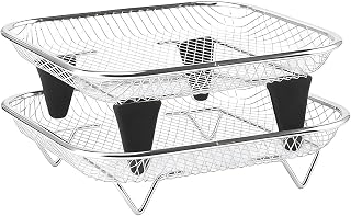 Air Fryer Basket - 7.09 Inch Oven Baskets | Stainless Steel Mesh - 2-Piece | 2 Piece Dehydrator Stand Set For BBQ Cooking Roasting Drying Meal Prep Bar Apartment Dorm Room