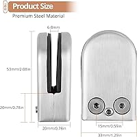 Vista 2 de Kamtop Abrazadera de vidrio, abrazadera redonda de vidrio de 0.236 a 0.276 pulgadas, soporte ajustable, abrazaderas de acero inoxidable 304, parte
