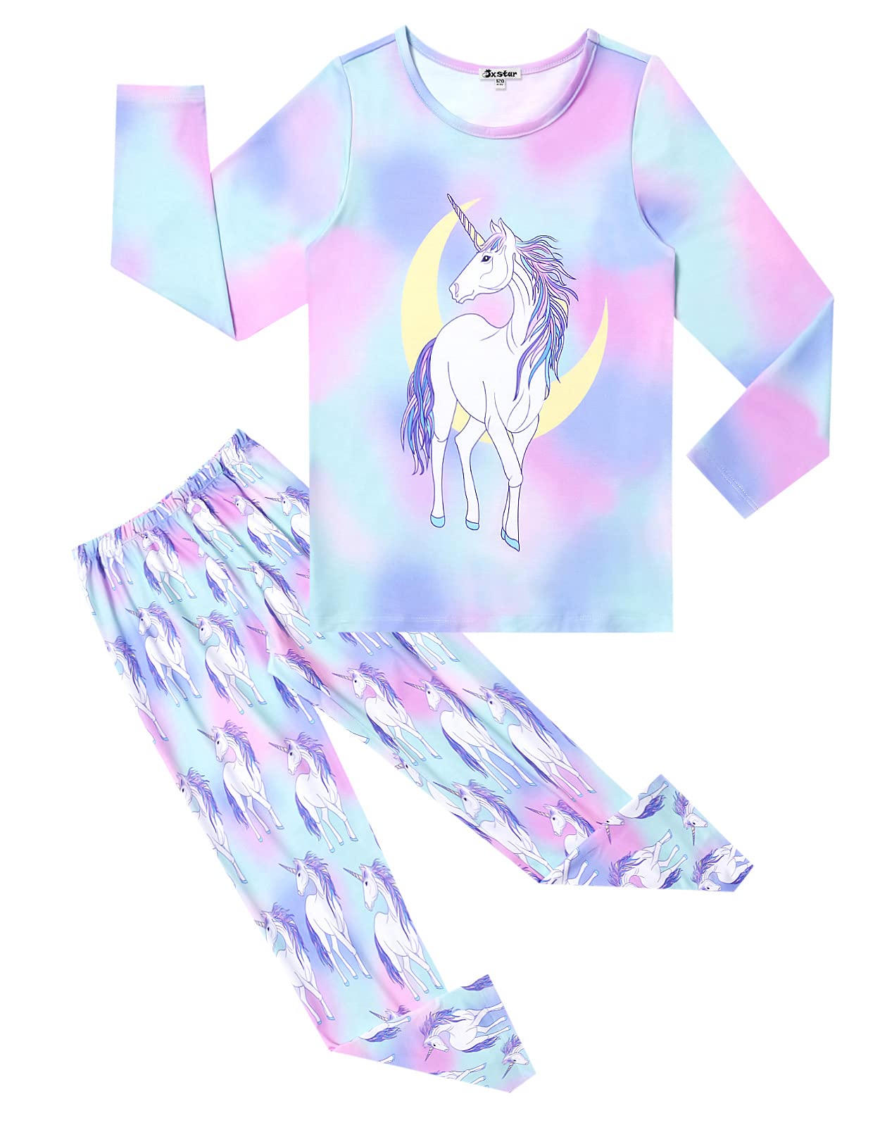 JxstarGirls Unicorn Pajamas Kids Cotton Set Sleepwear 2 Piece Long Sleeve …