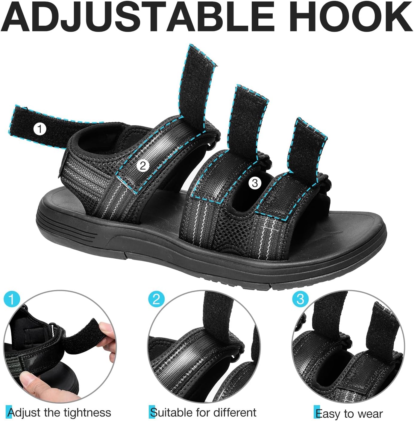 CAMEL CROWN Men's Athletic Sandals Breathable Mesh Hiking Sandals Open Toe Sandals for Men Summer Casual Sport - Image 3