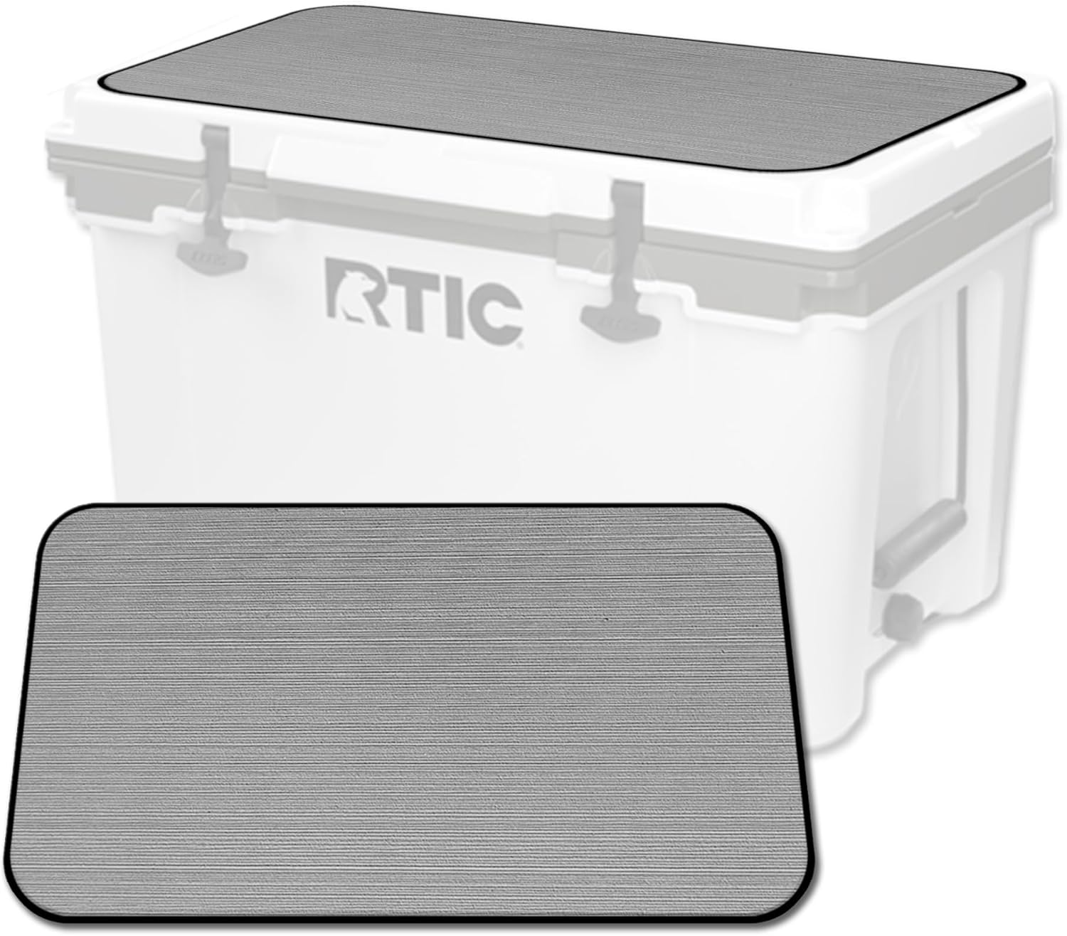 USATuff SeaDek EVA Mat Cooler Pad fits RTIC | Peel & Stick Application | Non Slip Comfort Accessories - Blank Design (StormGray-Black)