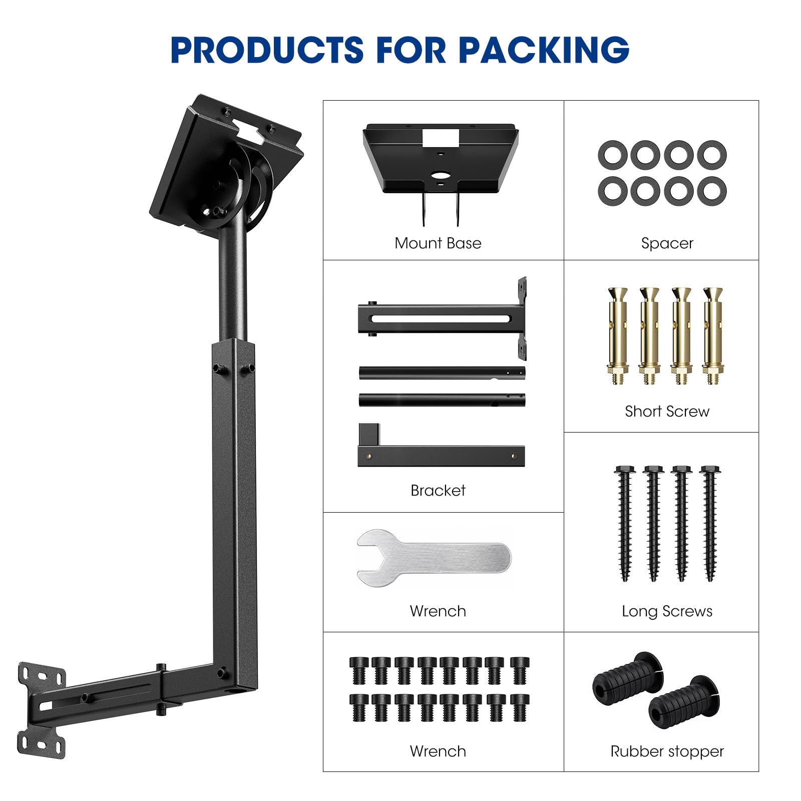 Support starlink, Gen 3 Starlink Wall Mount, 360° Adjustable, Extendable Telescopic Arm, + 2 Black cable starlink Protector Caps