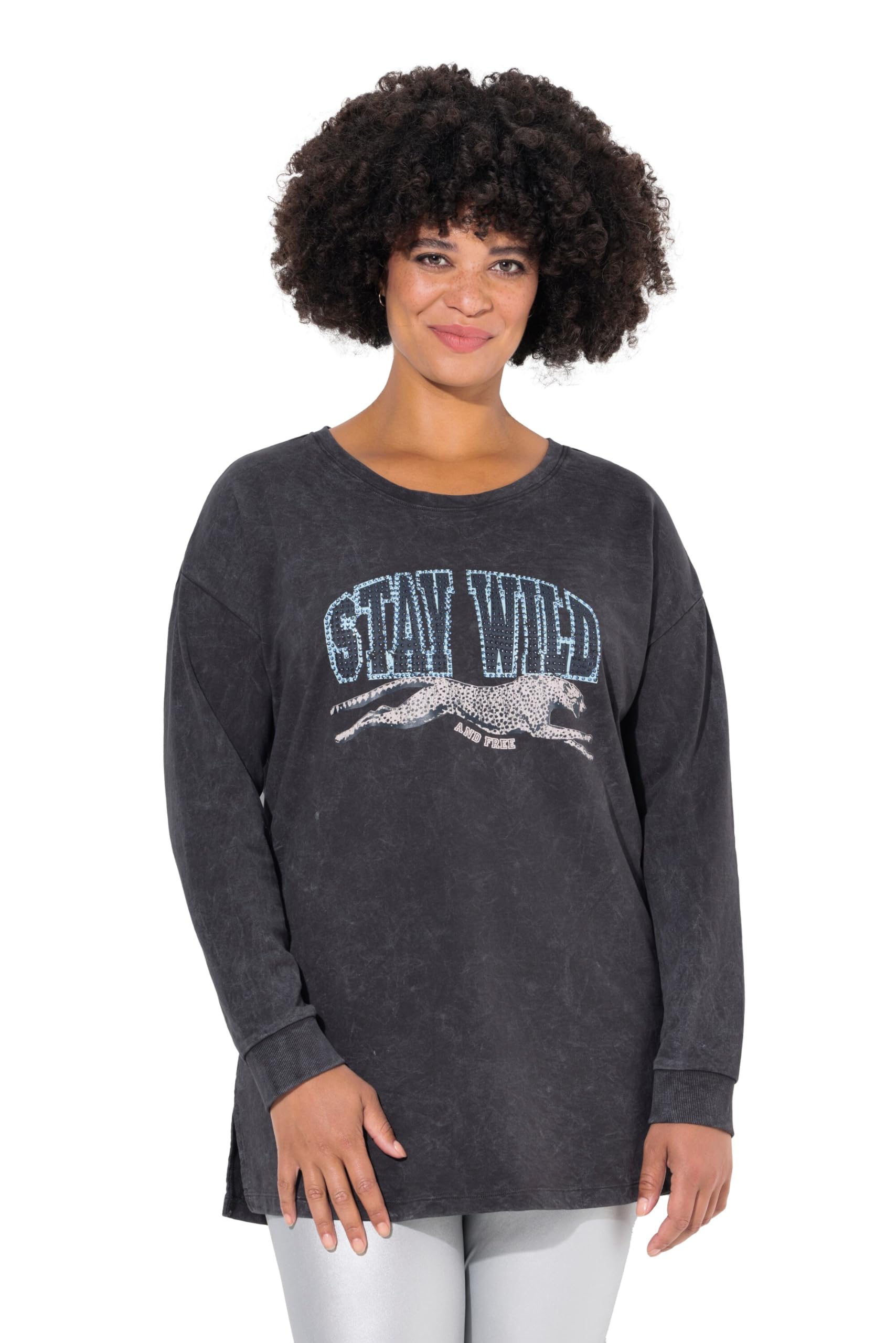 Angel of Style Damen große Größen Übergrößen Plus Size Sweatshirt, Loose Fit, verzierter Print 836546