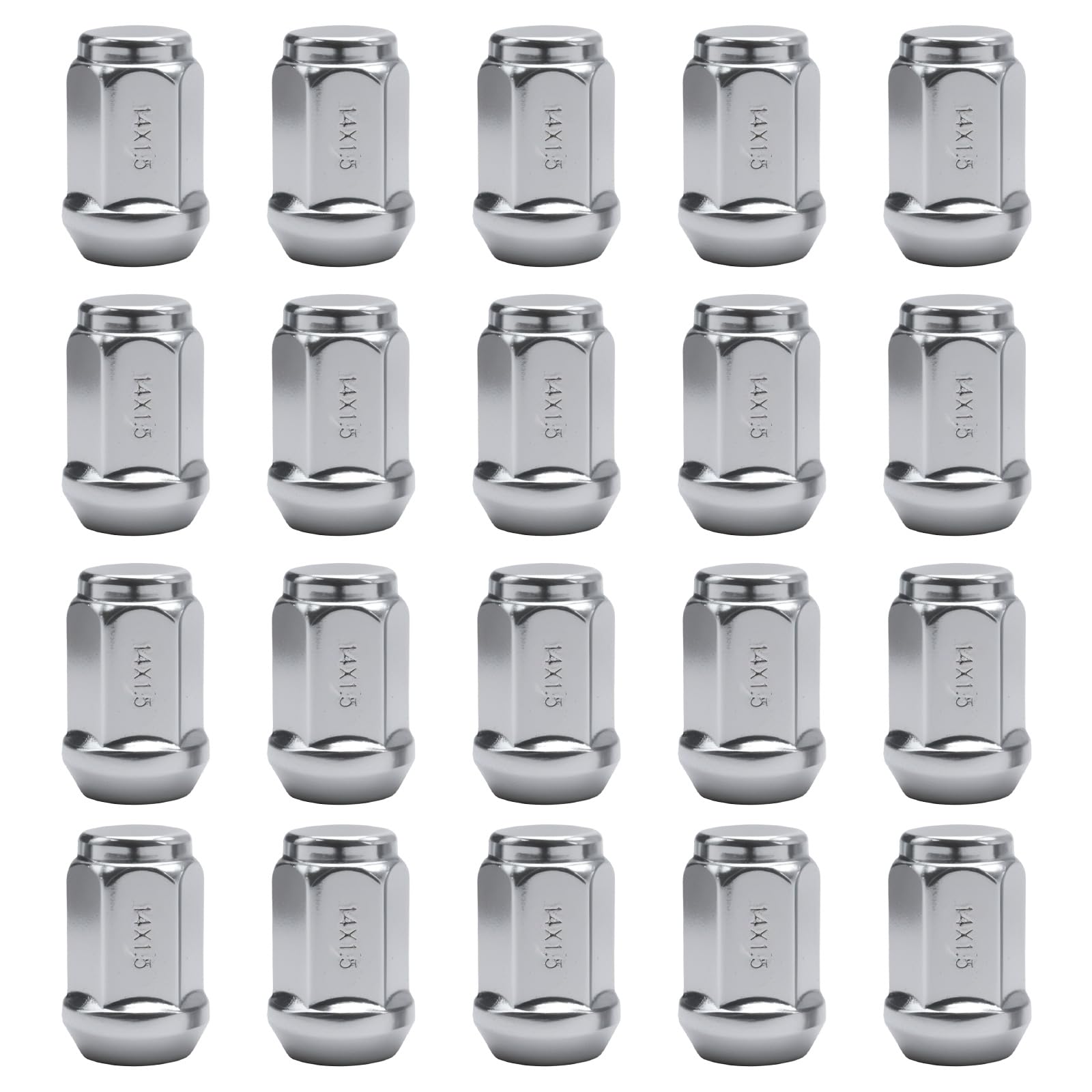 Lot de 20 écrous de roue Hauteur 35 mm M14 x 1,5 Cône en acier inoxydable pour Chrysler 300C, Ford S Max, Galaxy