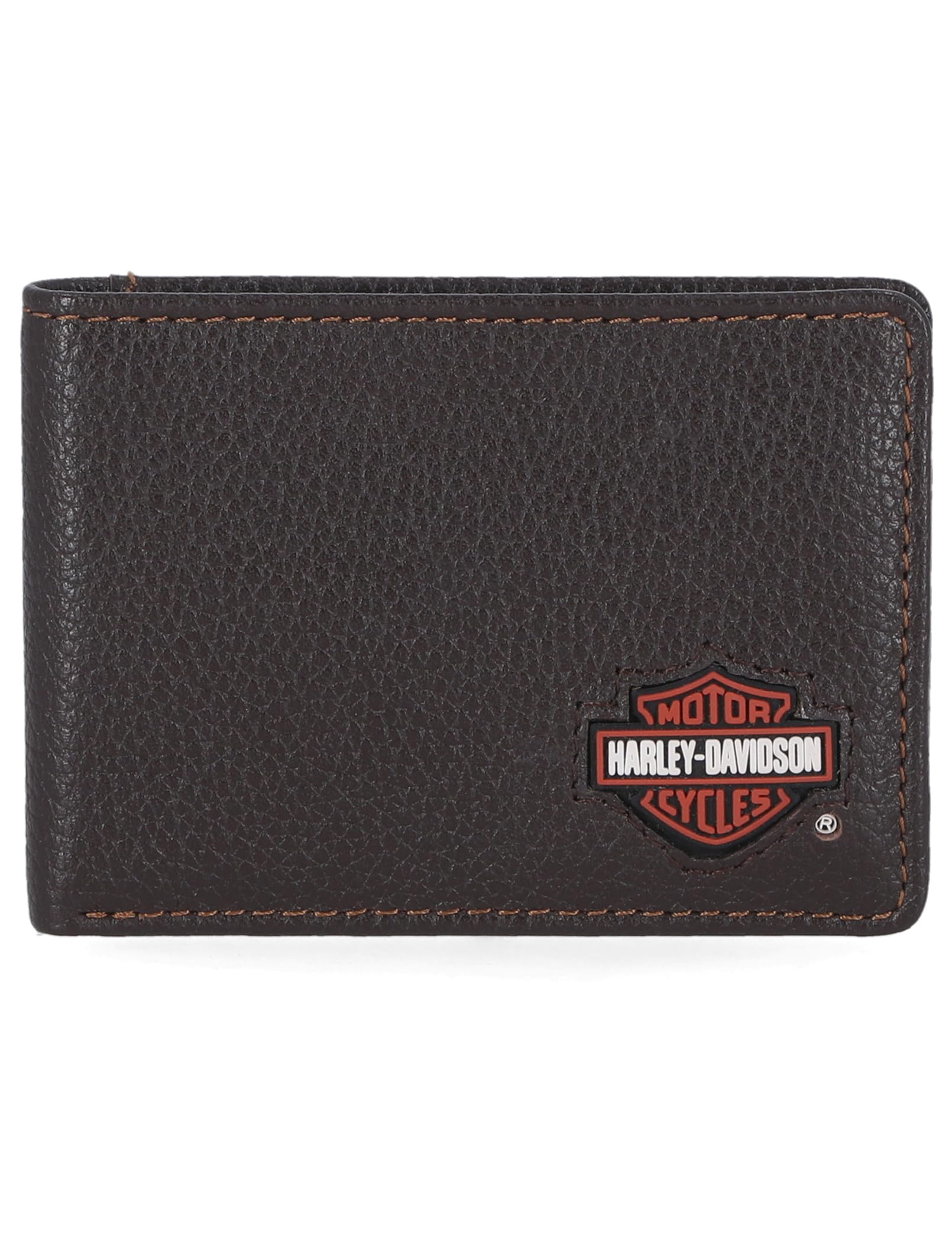 Harley-Davidson Men's Genuine Leather Rfid Blocking Billfold Slim Front Pocket Wallet