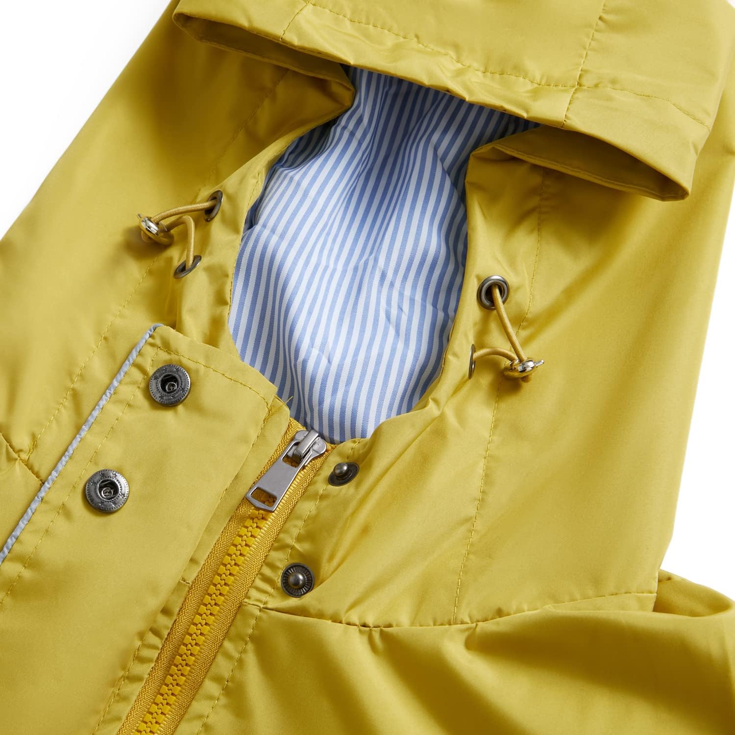 Women's Hooded Rain Jacket Long Waterproof Raincoat Casual Full Zip Anorak Midi Windbreaker Pockets - Image 4