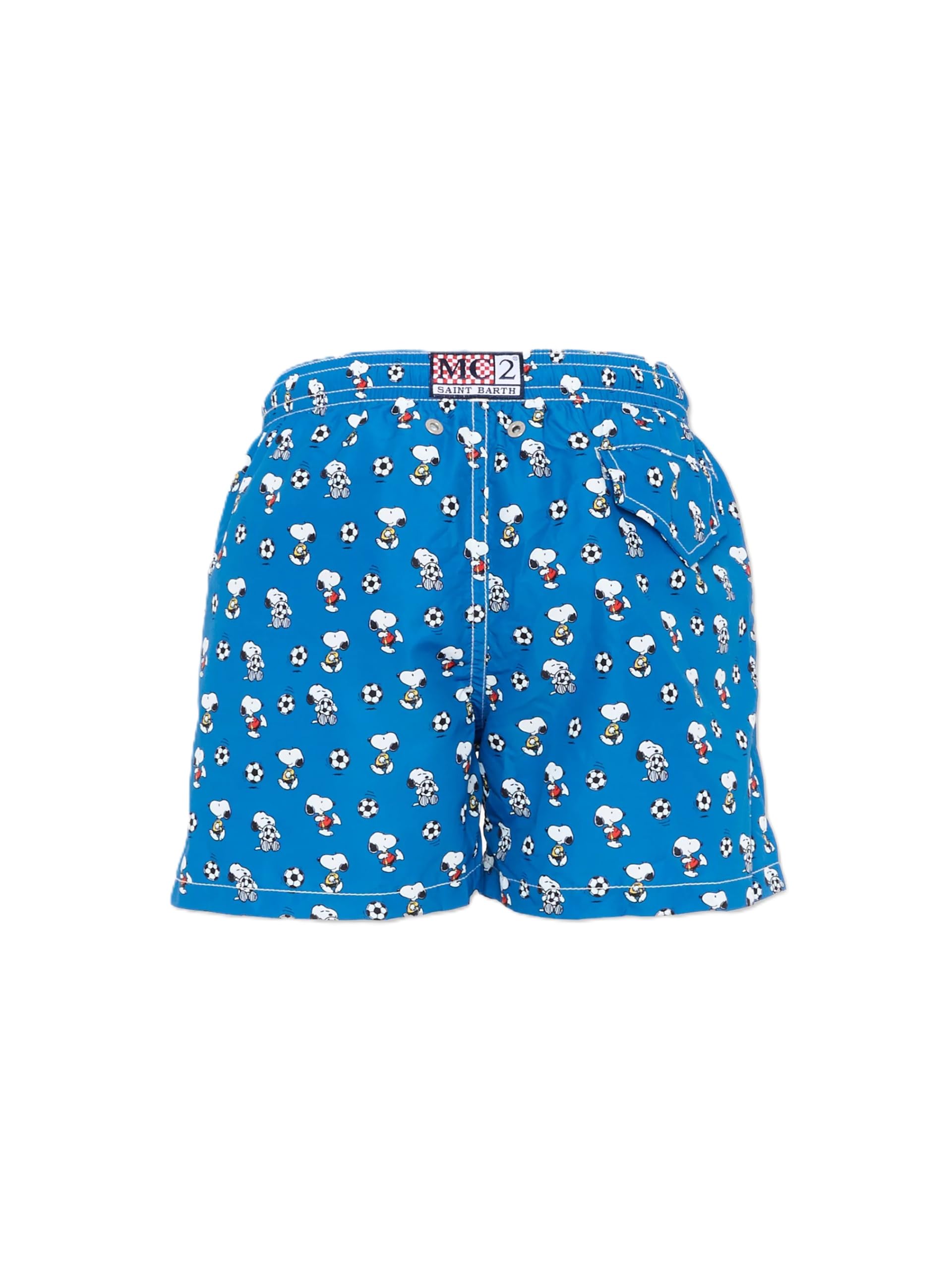 Saint Barth MC2 Costume Boxer Mare Jean Lighting Blu Stampa Calcio