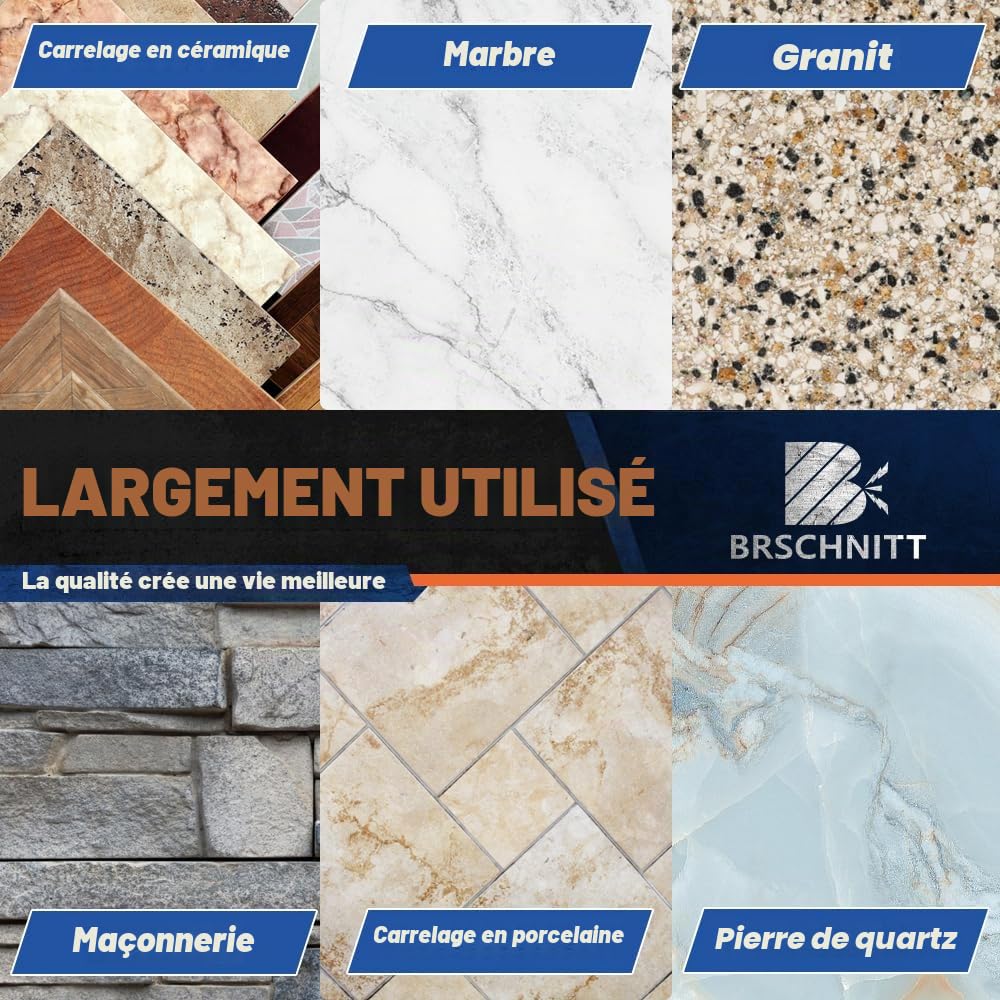 Jeu de carottes diamantées - BRSCHNITT Carreaux 20/50/68/100MM 35MM Finger Bit 50MM Fasen Bit Filetage M14 pour porcelaine Carreaux Céramique Marbre Granit 115MM Lame diamantée
