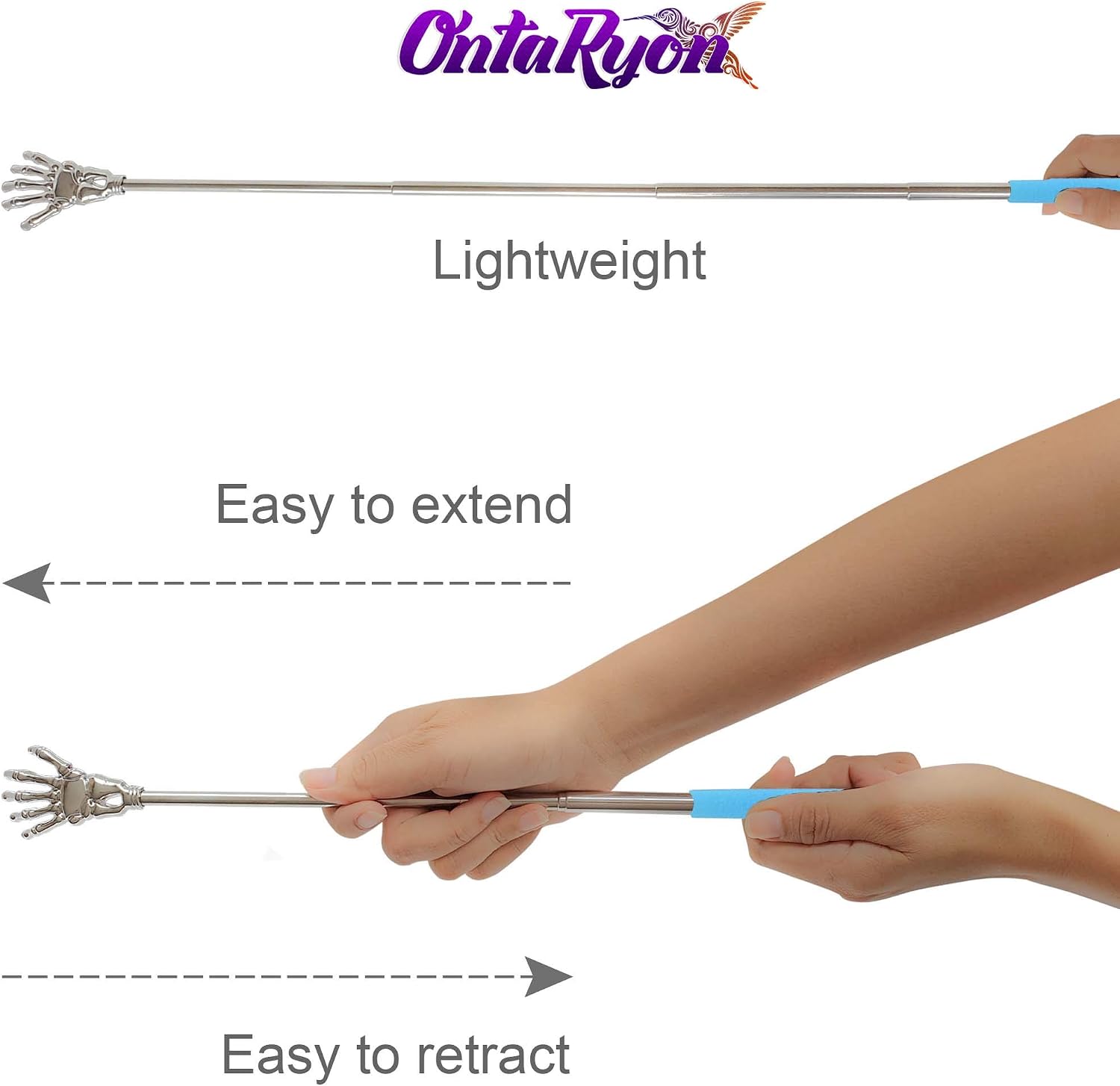 OntaRyon Telescopic Back Scratcher, Blue - Image 5