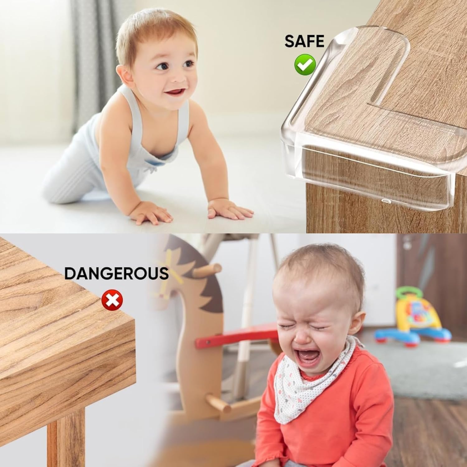 Dadhichi Zone Transparent Table Corner Protectors L-Shaped Silicone Childrens Proofing Guards for Sharp Edges, Strong Adhesive Safety Bumpers for Childrens (Transparent Pack of 8) 4