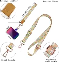 Vista 3 de Cordones para teléfono celular, correas de muñeca para teléfono, parches cruzados, cordones para teléfonos inteligentes, correa ajustable