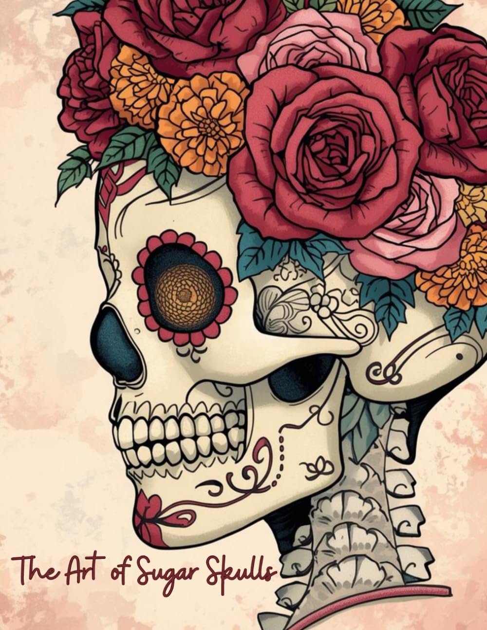 The Art of Sugar Skulls: Sophisticated Adult Coloring Book with 60 Elegant Floral and Gothic Designs for Relaxation and Stress Relief